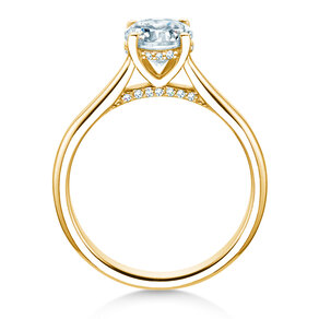 Verlobungsring Classic 4 Hidden Halo in 14K Gelbgold mit Labordiamanten 1,08ct E/VS