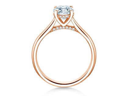 Verlobungsring Classic 4 Hidden Halo in 18K Roségold mit Labordiamanten 1,08ct E/VS