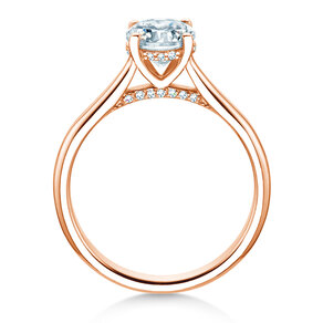 Verlobungsring Classic 4 Hidden Halo in 18K Roségold mit Labordiamanten 1,08ct E/VS