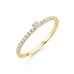 Verlobungsring Classic 4 Pavé in 9K Gelbgold mit Diamanten 0,30ct G/SI