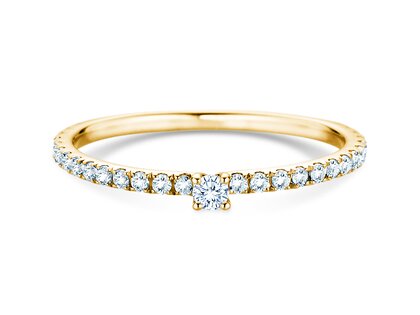 Verlobungsring Classic 4 Pavé in 9K Gelbgold mit Diamanten 0,30ct G/SI