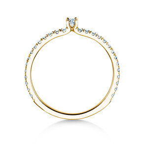 Verlobungsring Classic 4 Pavé in 9K Gelbgold mit Diamanten 0,30ct G/SI