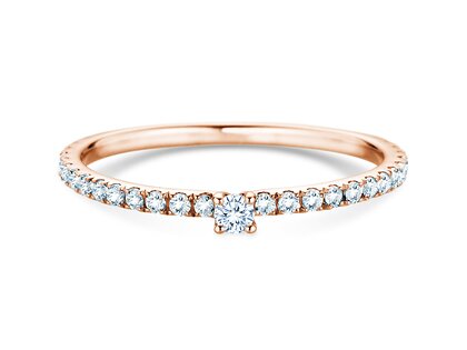 Verlobungsring Classic 4 Pavé in 9K Roségold mit Diamanten 0,30ct G/SI