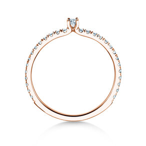 Verlobungsring Classic 4 Pavé in 9K Roségold mit Diamanten 0,30ct G/SI