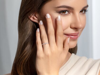 Verlobungsring Classic 4 Pavé in 14K Weißgold mit Diamanten 0,30ct G/SI