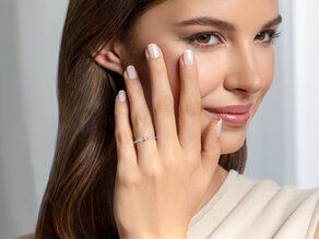 Verlobungsring Classic 4 Pavé in 14K Weißgold mit Diamanten 0,30ct G/SI