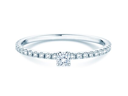 Verlobungsring Classic 4 Pavé in Platin 950/- mit Diamanten 0,35ct G/SI