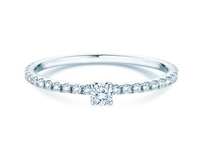 Verlobungsring Classic 4 Pavé in Platin 950/- mit Diamanten 0,35ct G/SI