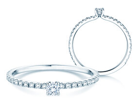 Verlobungsring Classic 4 Pavé in Platin 950/- mit Diamanten 0,35ct G/SI