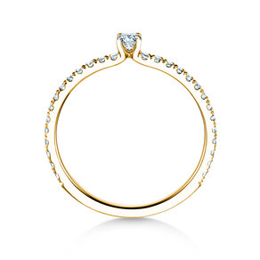 Verlobungsring Classic 4 Pavé in 18K Gelbgold mit Diamanten 0,35ct G/SI
