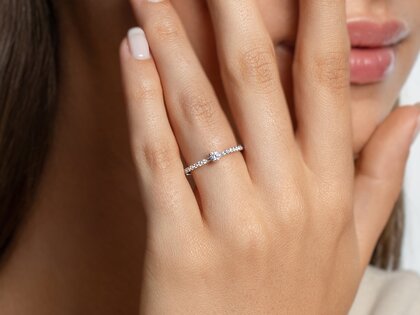 Verlobungsring Classic 4 Pavé in Platin 950/- mit Diamanten 0,35ct G/SI