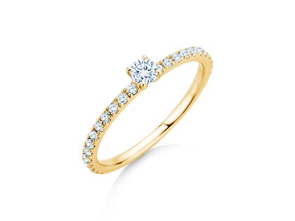 Verlobungsring Classic 4 Pavé in 14K Gelbgold mit Diamanten 0,51ct G/SI