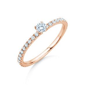 Verlobungsring Classic 4 Pavé in 14K Roségold mit Diamanten 0,51ct G/SI