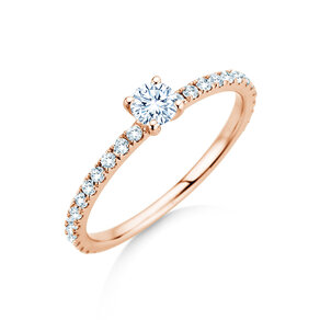 Verlobungsring Classic 4 Pavé in 18K Roségold mit Labordiamanten 0,56ct E/VS