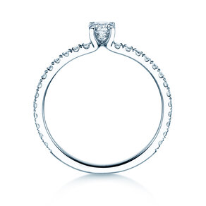 Verlobungsring Classic 4 Pavé in 14K Weißgold mit Diamanten 0,56ct G/SI