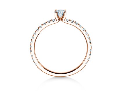Verlobungsring Classic 4 Pavé in 18K Roségold mit Labordiamanten 0,56ct E/VS