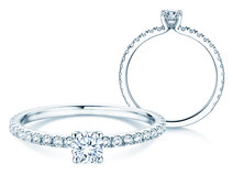 Verlobungsring Classic 4 Pavé in Platin 950/- mit Diamanten 0,61ct G/SI