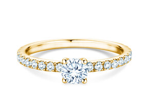 Verlobungsring Classic 4 Pavé in 14K Gelbgold mit Diamanten 0,77ct G/SI