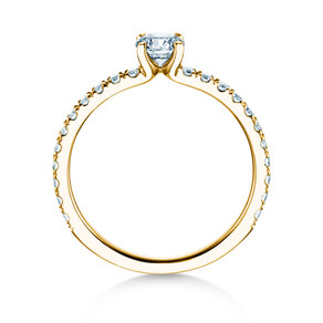 Verlobungsring Classic 4 Pavé in 14K Gelbgold mit Diamanten 0,77ct G/SI