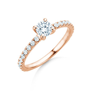 Verlobungsring Classic 4 Pavé in 18K Roségold mit Labordiamanten 0,87ct E/VS