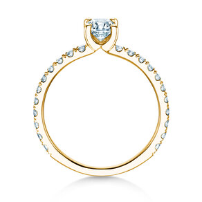 Verlobungsring Classic 4 Pavé in 18K Gelbgold mit Labordiamanten 0,87ct E/VS