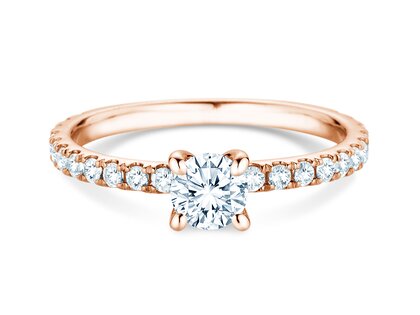 Verlobungsring Classic 4 Pavé in 18K Roségold mit Labordiamanten 0,87ct E/VS
