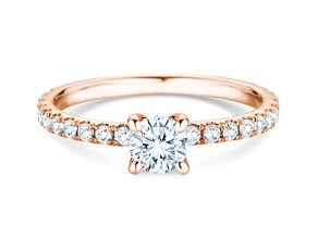 Verlobungsring Classic 4 Pavé in 18K Roségold mit Labordiamanten 0,87ct E/VS