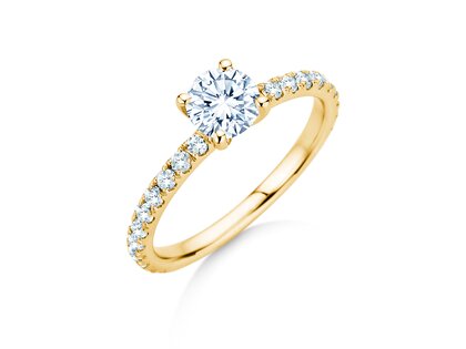 Verlobungsring Classic 4 Pavé in Gelbgold
