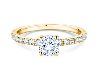 Verlobungsring Classic 4 Pavé in Gelbgold