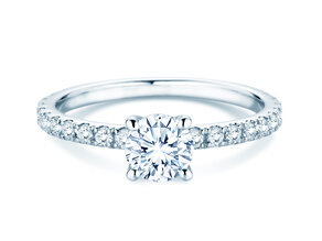 Verlobungsring Classic 4 Pavé in Platin