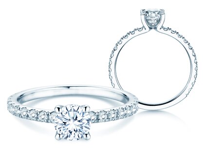 Verlobungsring Classic 4 Pavé Labordiamant