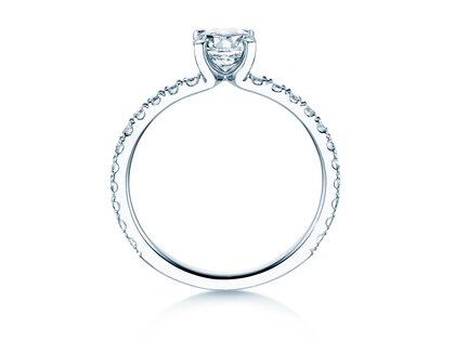 Verlobungsring Classic 4 Pavé in Platin