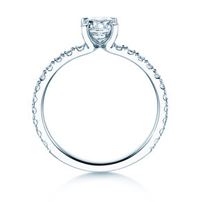 Verlobungsring Classic 4 Pavé in Platin