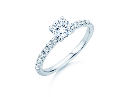 Verlobungsring Classic 4 Pavé in Platin
