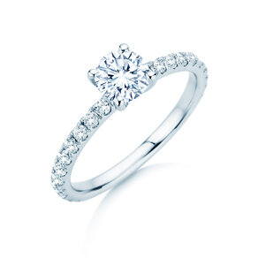 Verlobungsring Classic 4 Pavé in Platin
