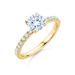 Verlobungsring Classic 4 Pavé in 14K Gelbgold mit Labordiamanten 1,44ct E/VS