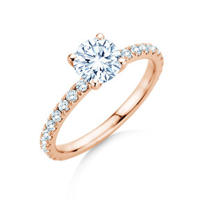 Verlobungsring Classic 4 Pavé in 18K Roségold mit Labordiamanten 1,44ct E/VS