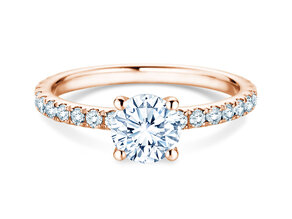 Verlobungsring Classic 4 Pavé in 18K Roségold mit Labordiamanten 1,44ct E/VS
