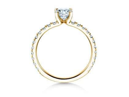 Verlobungsring Classic 4 Pavé in 14K Gelbgold mit Labordiamanten 1,44ct E/VS