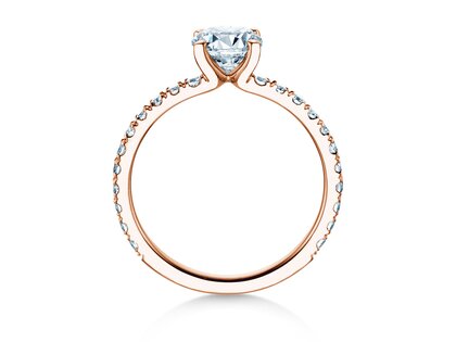 Verlobungsring Classic 4 Pavé in 18K Roségold mit Labordiamanten 1,44ct E/VS