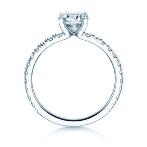 Verlobungsring Classic 4 Pavé in 14K Weißgold mit Labordiamanten 1,44ct E/VS