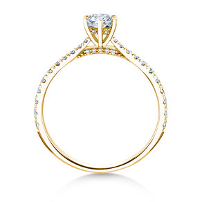 Verlobungsring Classic 6 Hidden Halo Pavé in 14K Gelbgold mit Diamanten 0,55ct G/SI