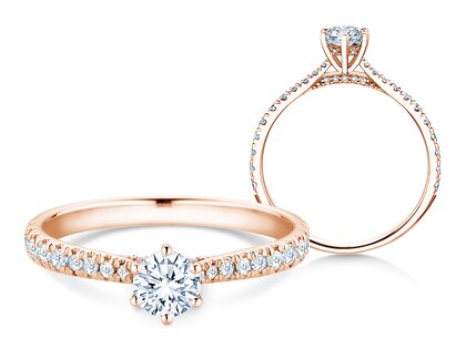 Verlobungsring Classic 6 Hidden Halo Pavé in Roségold