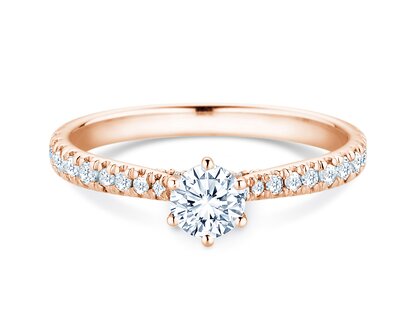 Verlobungsring Classic 6 Hidden Halo Pavé in Roségold