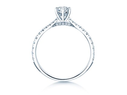 Verlobungsring Classic 6 Hidden Halo Pavé in Platin