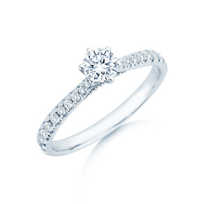 Verlobungsring Classic 6 Hidden Halo Pavé in Platin