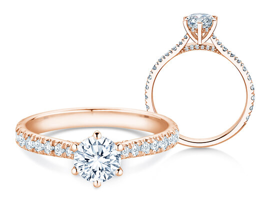 Verlobungsring Classic 6 Hidden Halo Pavé in 9K Weißgold mit Diamanten 1,52ct G/SI