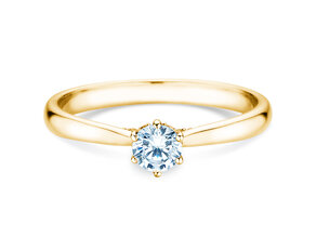 Verlobungsring Classic 6 Hidden Halo in 14K Gelbgold mit Diamanten 0,30ct G/SI