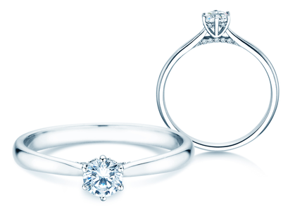 Verlobungsring Classic 6 Hidden Halo in Platin 950/- mit Diamanten 0,30ct G/SI