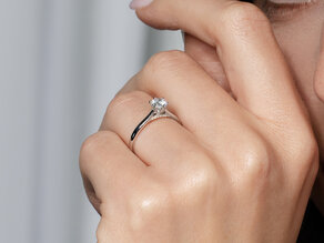 Verlobungsring Classic 6 Hidden Halo in 14K Weißgold mit Diamanten 0,55ct G/SI